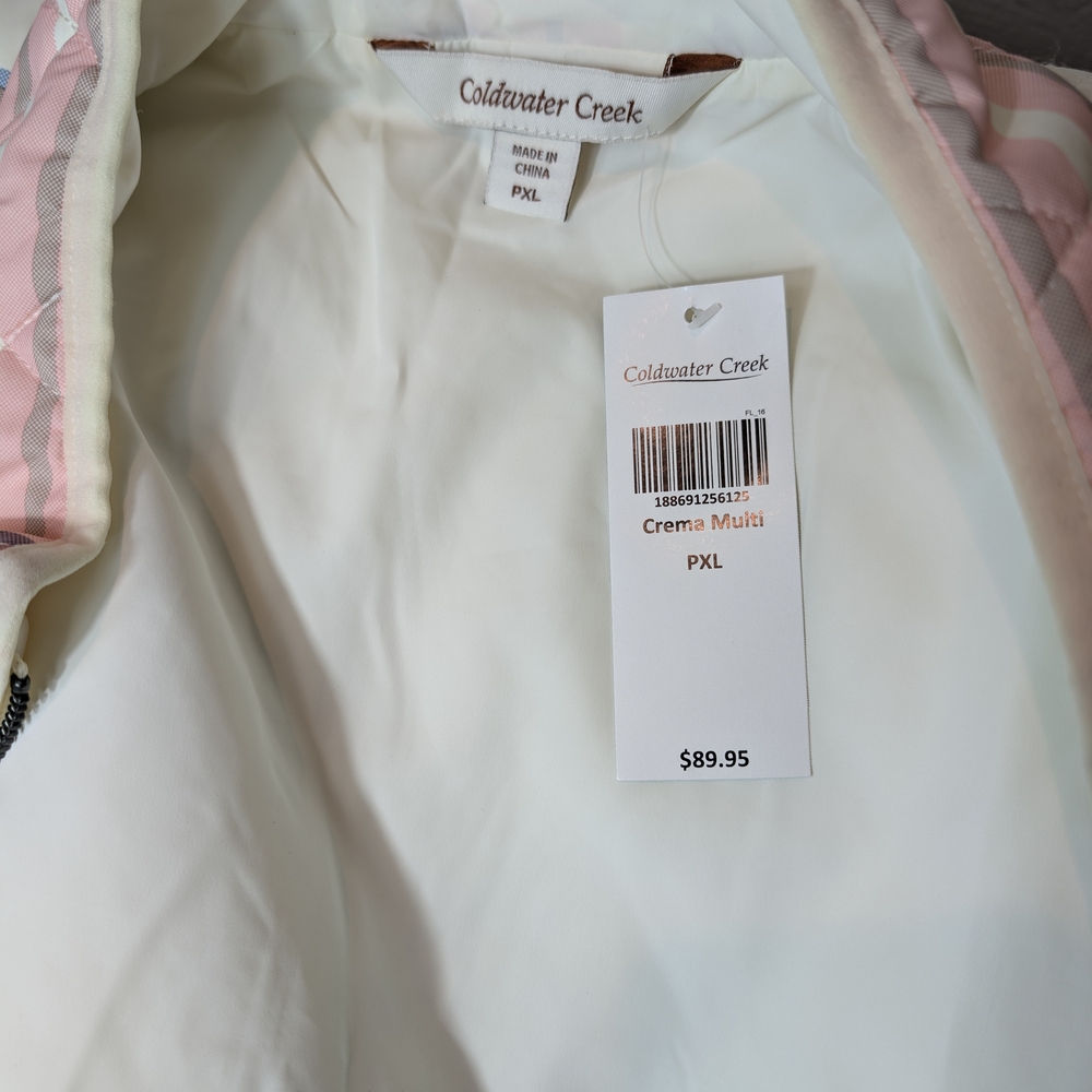Coldwater Creek Pink and Blue Plaid Vest Size PXL - Picture 6 of 9